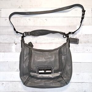 Coach Kristin Leather Spectator Shoulder Hobo Bag  Gray with Crossbody Strap